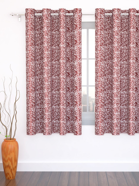 

Story@home Burgundy & White Jacquard Single Window Curtain