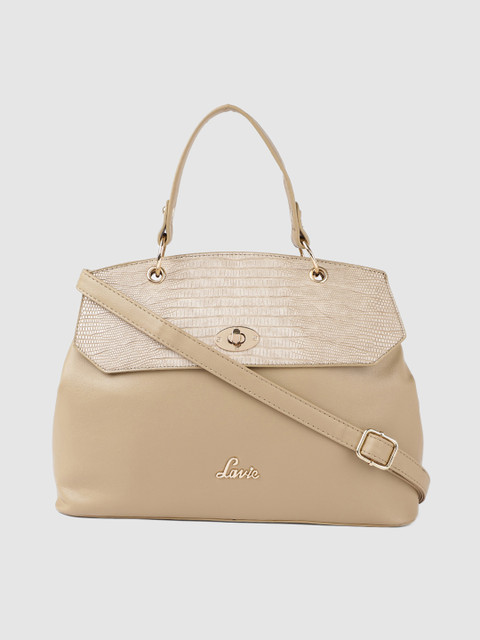 

Lavie Beige Textured Satchel