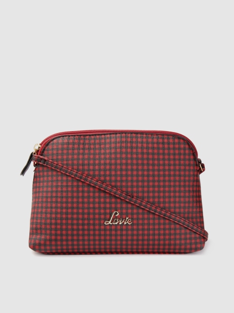 

Lavie Red & Black Checked Sling Bag