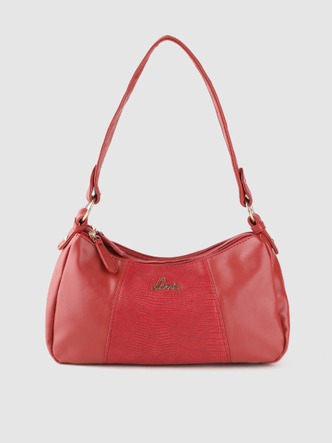 

Lavie Red Snakeskin Textured Shoulder Bag
