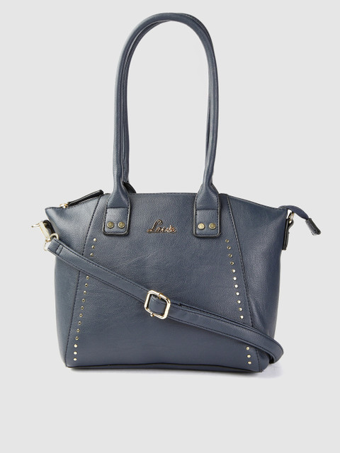 

Lavie Navy Blue Solid Shoulder Bag with Detachable Sling Strap