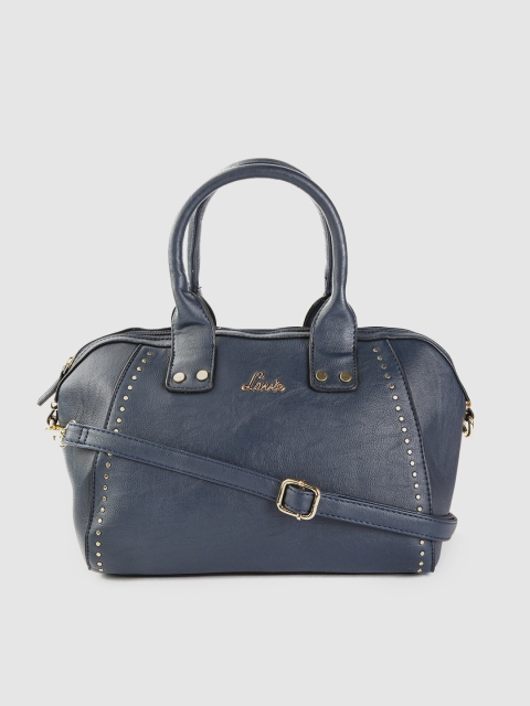 

Lavie Navy Blue Solid Handheld Bag with Detachable Sling Strap