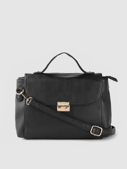 

Lavie Black Solid Satchel Bag