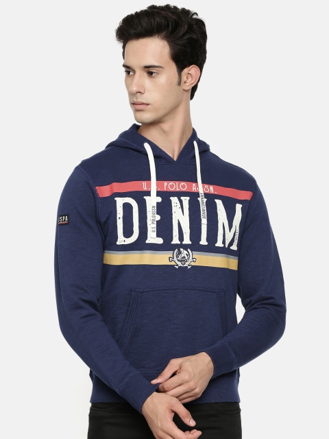 

U.S. Polo Assn. Denim Co. Men Navy Blue Printed Sweatshirt