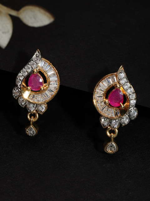 

Rubans Gold-Plated & White Handcrafted Circular Drop Earrings