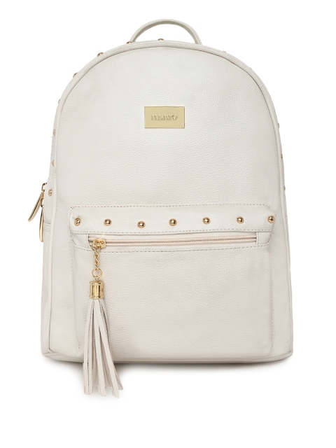 

KLEIO Women Off-White Solid Backpack