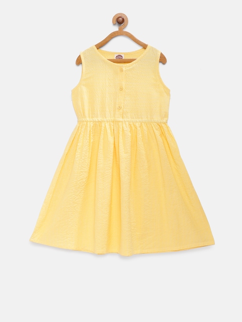 

Cub McPaws Girls Yellow Striped A-Line Dress