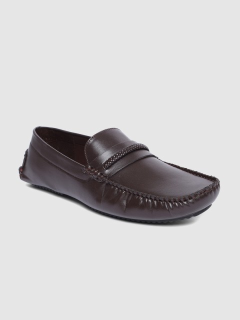 

Peter England Men Brown Leather Driving Shoes