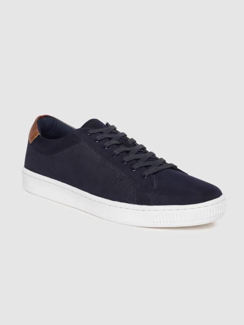 

Peter England Men Navy Blue Perforated Sneakers