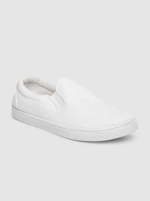 

Peter England Men White Slip-On Sneakers