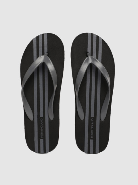 

Peter England Men Grey & Black Printed Thong Flip-Flops