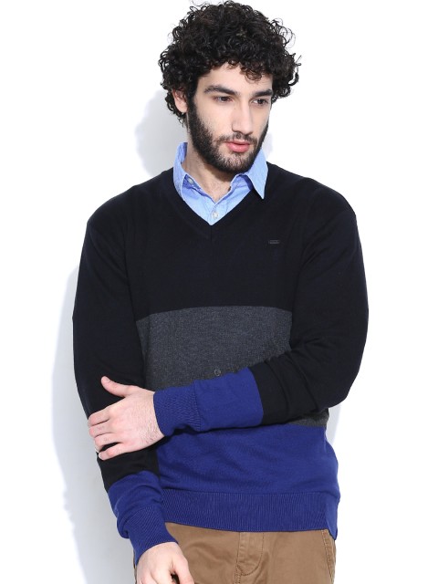 

Locomotive Black & Grey Colourblocked Sweater