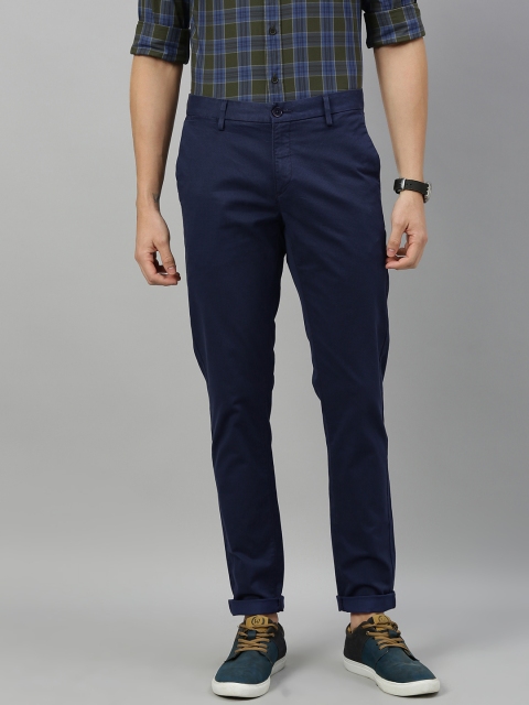 

U.S. Polo Assn. Men Navy Blue Austin Trim Fit Printed Regular Trousers