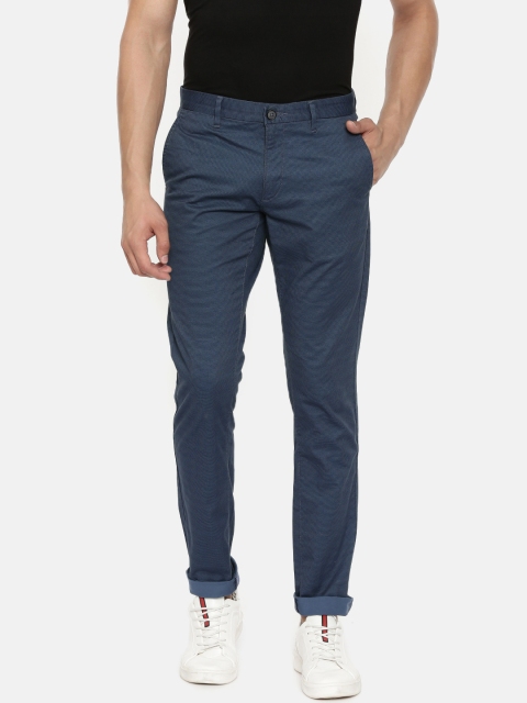 

U.S. Polo Assn. Men Navy Blue AUSTIN Trim Fit Printed Regular Trousers