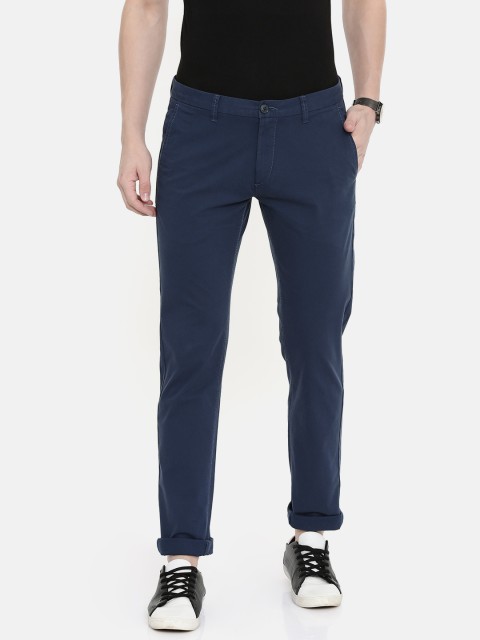 

U.S. Polo Assn. Men Navy Blue Austin Trim Slim Fit Solid Chinos