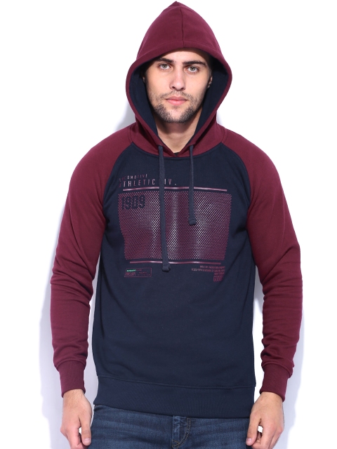 

Locomotive Navy Printed Hooded Sweatshirt, Navy blue