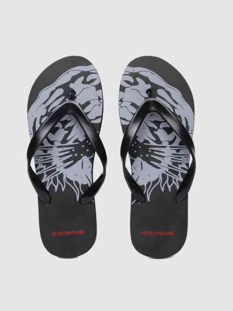 

Peter England Men Black Printed Thong Flip-Flops