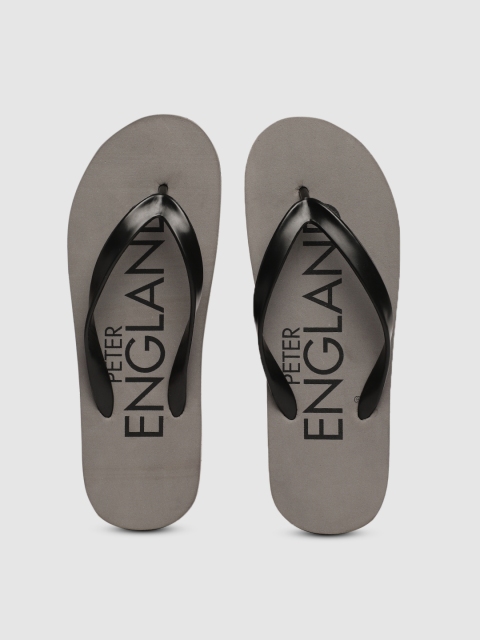 

Peter England Men Black & Grey Printed Thong Flip-Flops