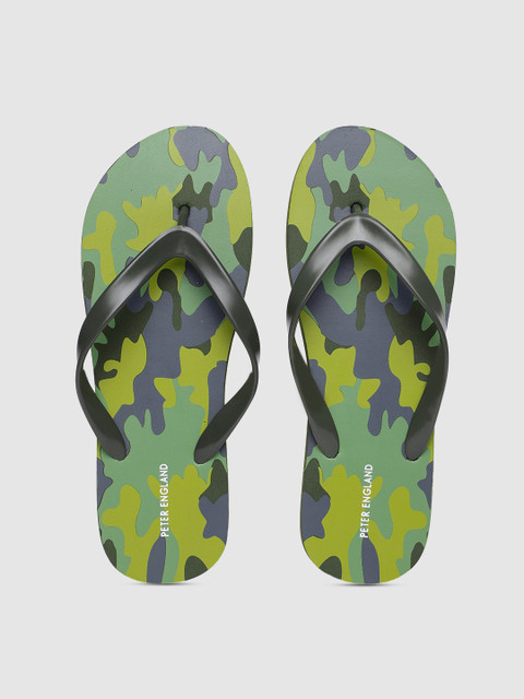 

Peter England Men Green Camouflage Printed Thong Flip-Flops