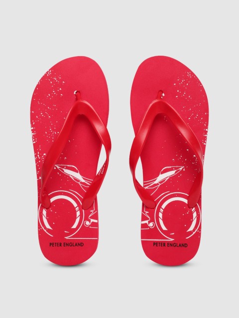 

Peter England Men Red Printed Thong Flip-Flops