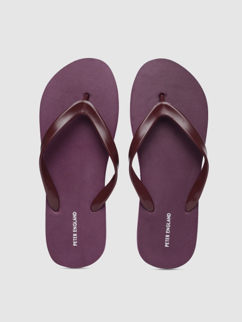 

Peter England Men Burgundy Solid Thong Flip-Flops
