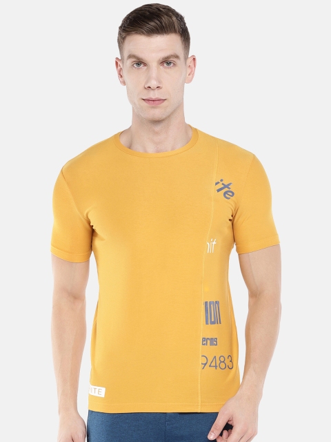 

Sweet Dreams Men Yellow Printed Round Neck T-shirt
