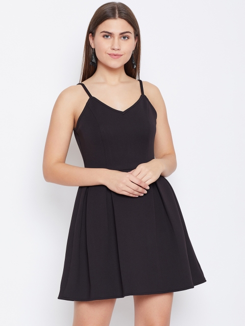 

DODO & MOA Women Black Solid Fit & Flare Dress