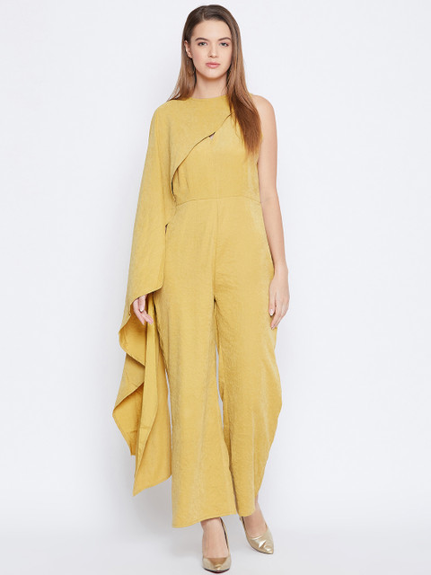 

DODO & MOA Women Mustard Yellow Solid Basic Jumpsuit