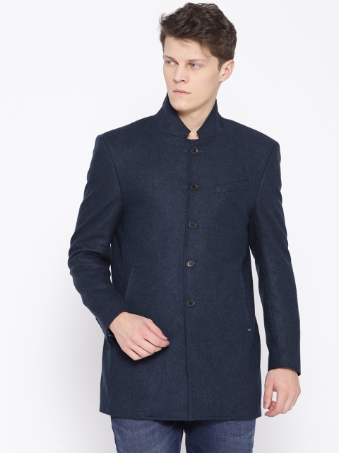 

Blackberrys Men Navy Blue Solid Slim Fit Bandhgala Blazer