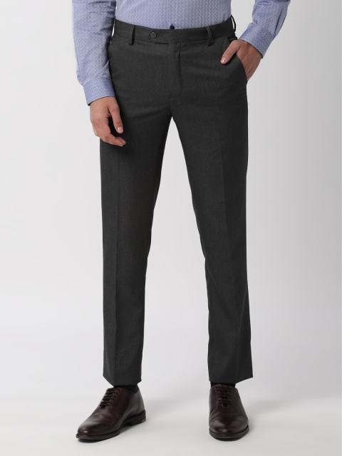 

Peter England Men Grey Slim Fit Solid Regular Trousers
