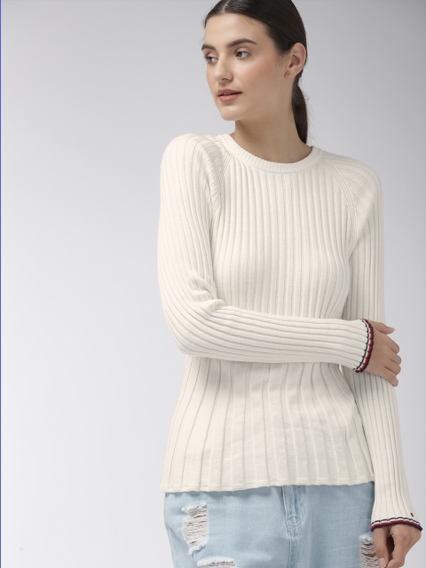 

Tommy Hilfiger Women White Solid Sweater