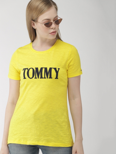 

Tommy Hilfiger Women Yellow Printed Round Neck T-shirt