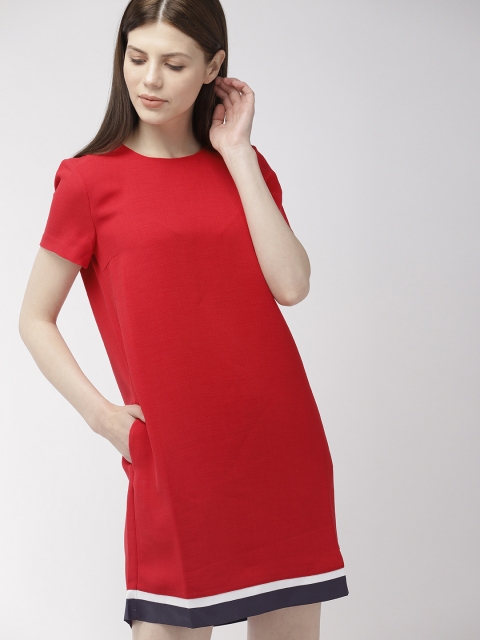 

Tommy Hilfiger Women Solid Red T-shirt Dress
