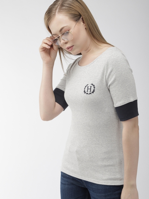 

Tommy Hilfiger Women Grey Solid Boat Neck T-shirt