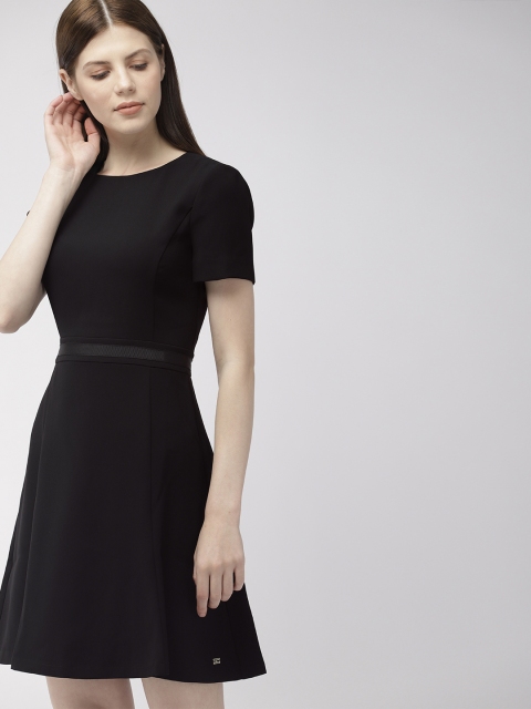 

Tommy Hilfiger Women Solid Black Fit and Flare Dress