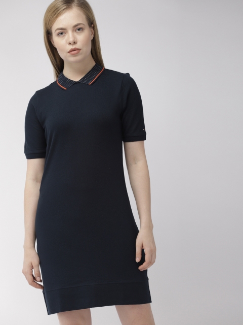 

Tommy Hilfiger Women Solid Navy Blue T-shirt Dress