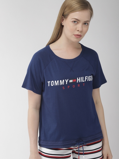 

Tommy Hilfiger Women Navy Blue Printed Round Neck T-shirt