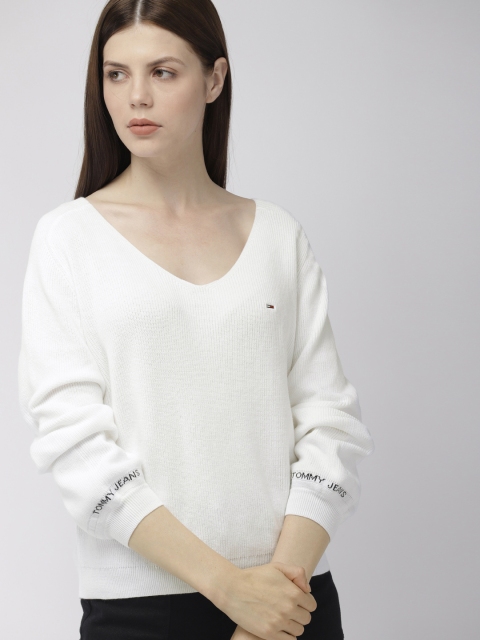 

Tommy Hilfiger Women White Solid Sweater