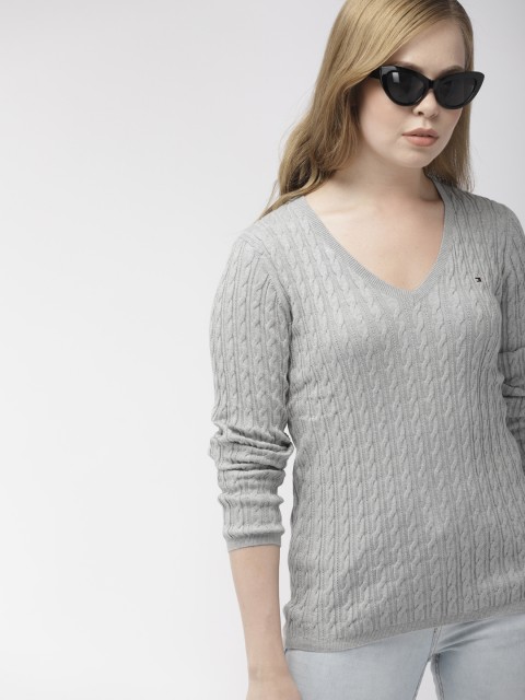 

Tommy Hilfiger Women Grey Self Design Sweater