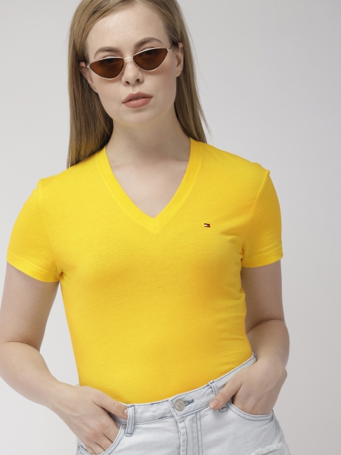 

Tommy Hilfiger Women Yellow Solid T-shirt