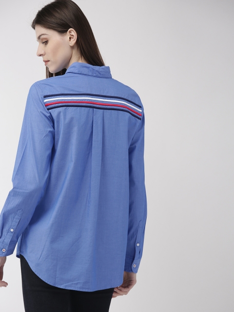 

Tommy Hilfiger Women Blue Regular Fit Solid Casual Shirt