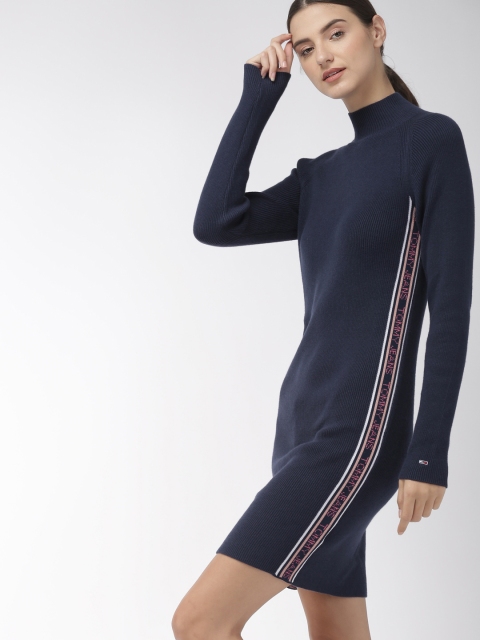 

Tommy Hilfiger Women Solid Navy Blue Sweater Dress