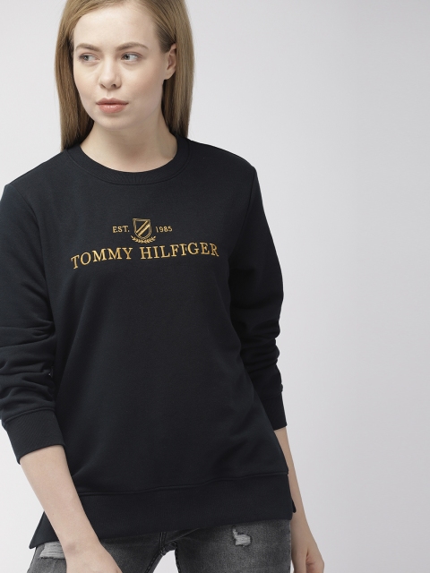 

Tommy Hilfiger Women Navy Blue Solid Sweatshirt