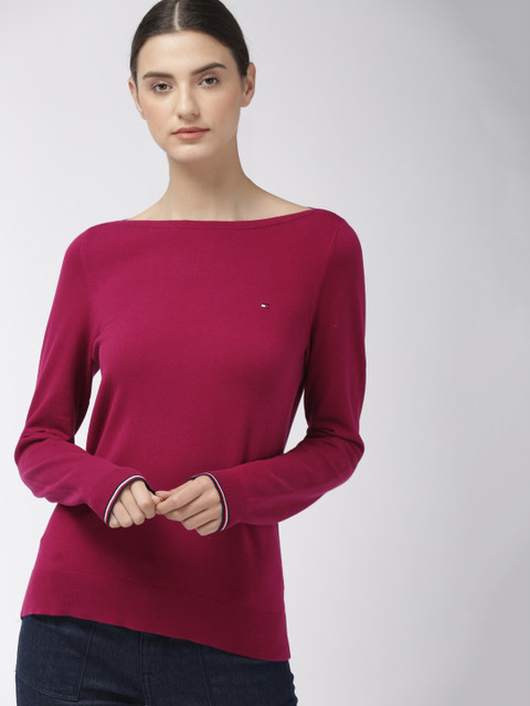 

Tommy Hilfiger Women Burgundy Solid Sweater