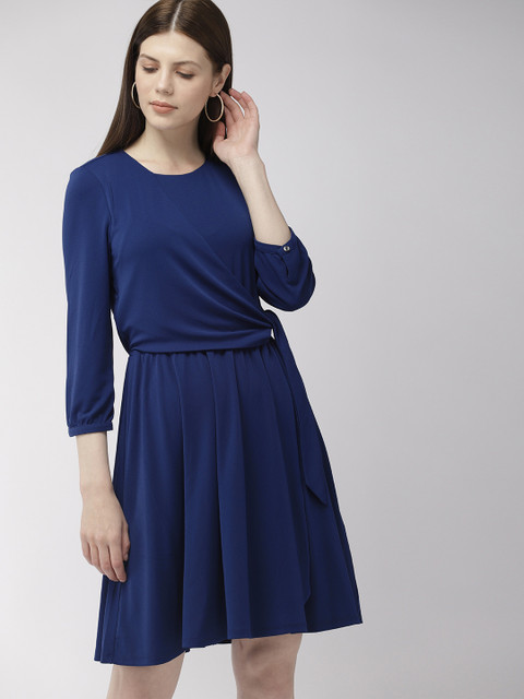 

Tommy Hilfiger Women Solid Navy Blue Fit and Flare Dress