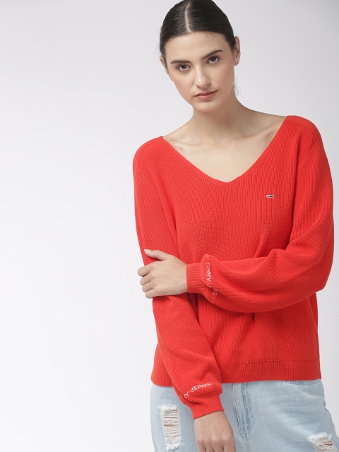 

Tommy Hilfiger Women Red Solid Sweater