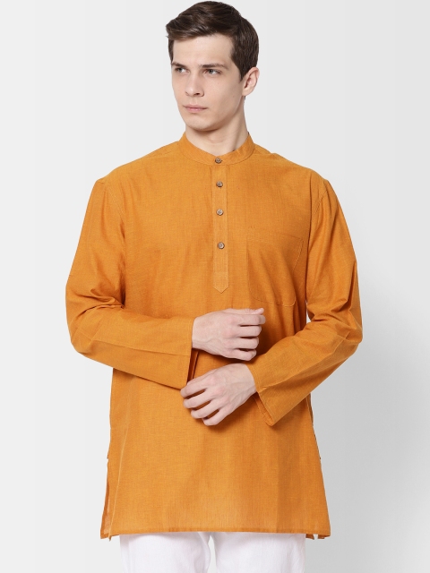 

Fabindia Men Rust Orange Solid Straight Kurta