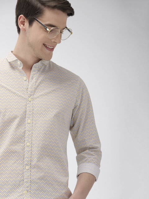 

Mast & Harbour Men White & Charcoal Grey Regular Fit Printed Casual Shirt