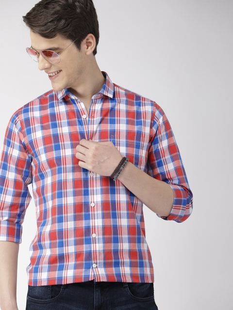 

Mast & Harbour Men Red & Blue Regular Fit Checked Casual Shirt