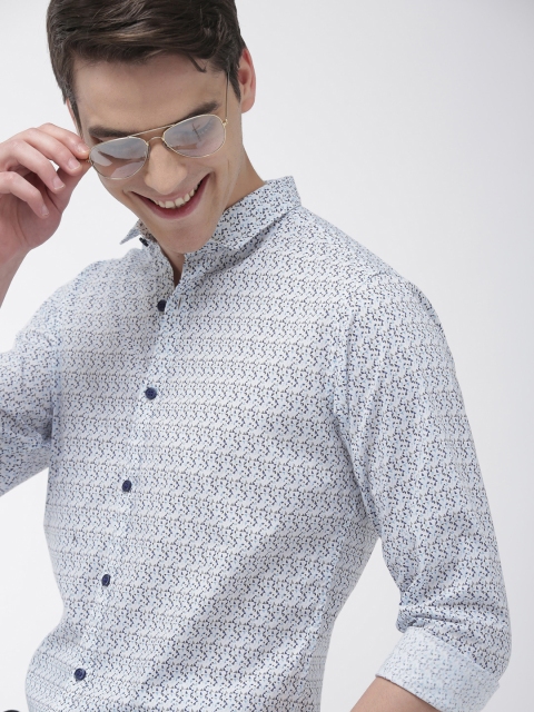 

Mast & Harbour Men White & Black Regular Fit Printed Casual Shirt
